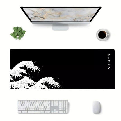 Wave Pattern Mouse Pad, 1 Count Anti-Slip Rubber Base Mouse Pad, Large Gaming Mouse Pad, Office Accessories