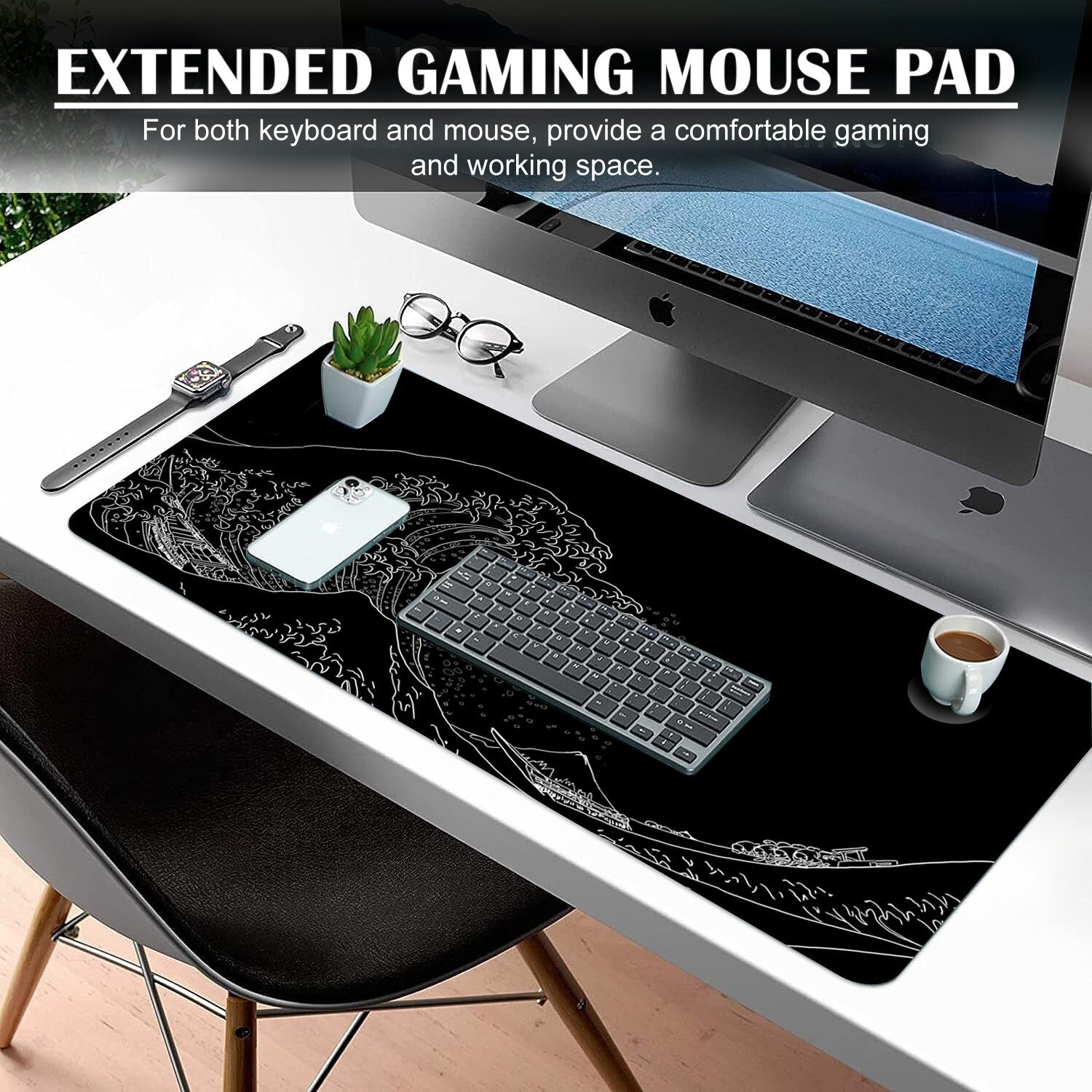 Extra Large Gaming Extended XL Mouse Pad with Free USB Light, 900 X 400 X 3 MM