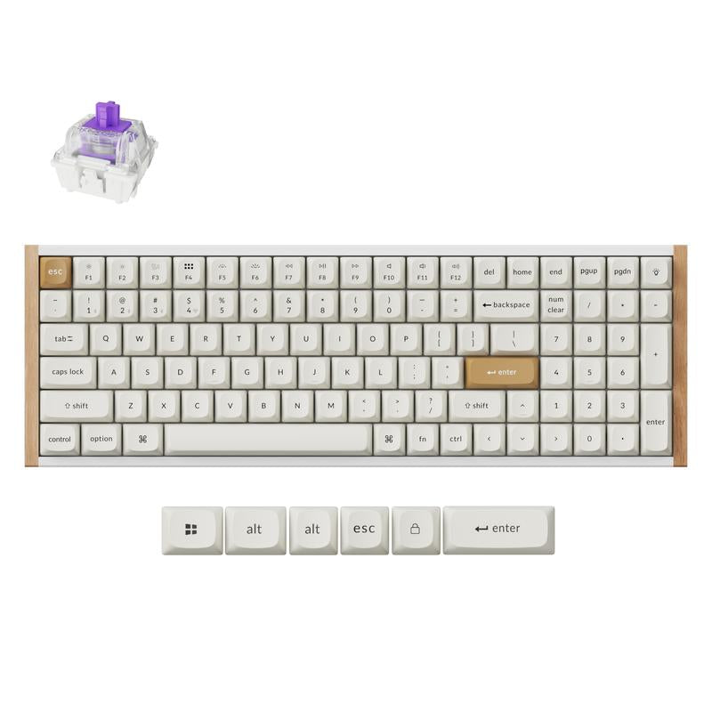 Keychron K4 HE 96% Wireless RGB Hall Effect Keyboard, Gateron Double-Rail Magnetic Switch, Rapid Trigger & Adjustable Actuation, QMK, 2.4Ghz & BT 5.2, for Mac/Windows/Linux, Aluminum-Wood Frame, Black