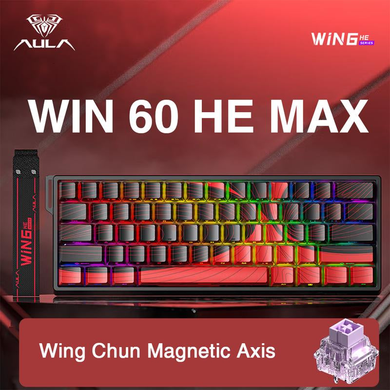[New]Aula WIN68/WIN60 HE Magnetic Keyboard with Adjustable Actuation, Hall Effect Keyboard with 0.3Ms Latency, 65% Wired Compact Keyboard, 8000 Hz Polling Rate, Hot-Swap College School Supplies Tiktokshopbacktoschool