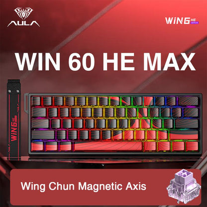 [New]Aula WIN68/WIN60 HE Magnetic Keyboard with Adjustable Actuation, Hall Effect Keyboard with 0.3Ms Latency, 65% Wired Compact Keyboard, 8000 Hz Polling Rate, Hot-Swap College School Supplies Tiktokshopbacktoschool