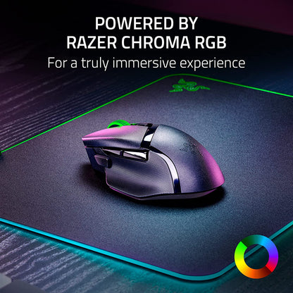 Basilisk V3 X Hyperspeed Customizable Wireless Gaming Mouse: Mechanical Switches Gen-2-5G Advanced 18K Optical Sensor - Chroma RGB 9 Programmable Controls 535 Hr Battery Classic Black