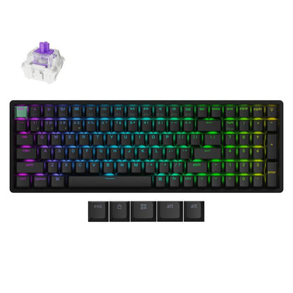 Keychron K4 HE 96% Wireless RGB Hall Effect Keyboard, Gateron Double-Rail Magnetic Switch, Rapid Trigger & Adjustable Actuation, QMK, 2.4Ghz & BT 5.2, for Mac/Windows/Linux, Aluminum-Wood Frame, Black