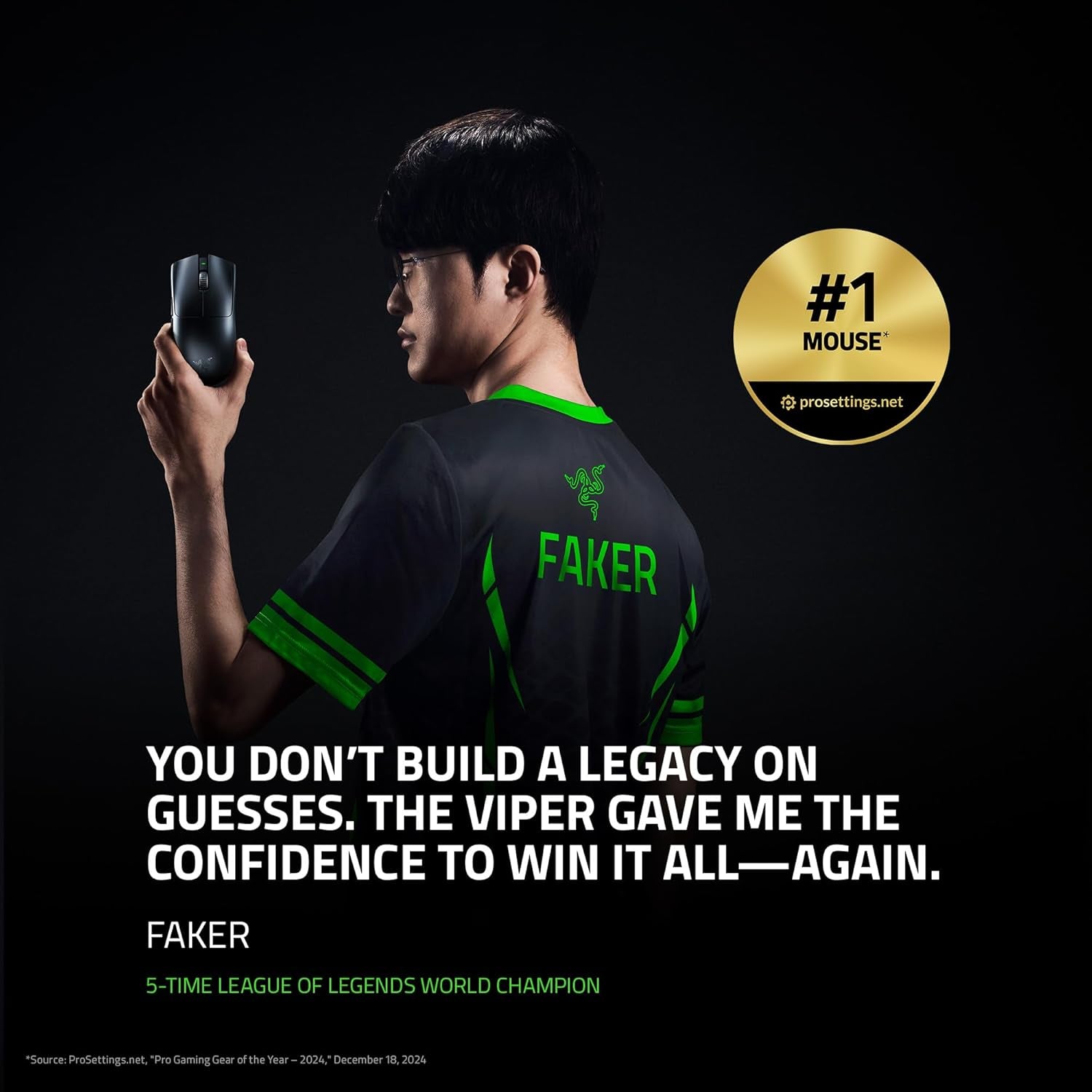 Viper V3 Pro Wireless Esports Gaming Mouse: Symmetrical - 54G Lightweight - 8K Polling - 35K DPI Optical Sensor - Gen3 Optical Switches - 8 Programmable Buttons - 95 Hr Battery - Black
