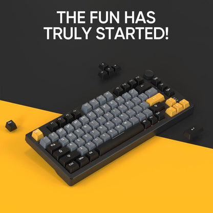 ARZOPA 75% Mechanical Gaming Keyboard Wired, RGB Backlit 81 Keys Compact Mechanical Keyboard Socket Dedicated Red Switch Gasket Mount Keyboard Knob Volume Control Linear Sound Absorbing Pads for Game and Office, Suitable for Windows Laptop PC Mac