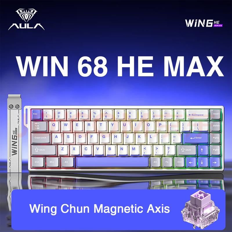[New]Aula WIN68/WIN60 HE Magnetic Keyboard with Adjustable Actuation, Hall Effect Keyboard with 0.3Ms Latency, 65% Wired Compact Keyboard, 8000 Hz Polling Rate, Hot-Swap College School Supplies Tiktokshopbacktoschool