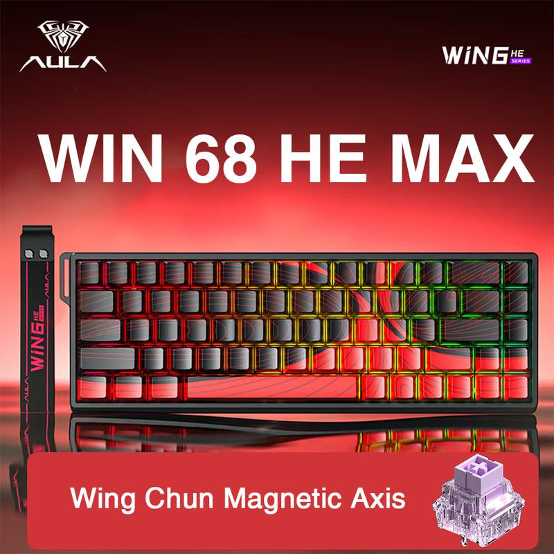 [New]Aula WIN68/WIN60 HE Magnetic Keyboard with Adjustable Actuation, Hall Effect Keyboard with 0.3Ms Latency, 65% Wired Compact Keyboard, 8000 Hz Polling Rate, Hot-Swap College School Supplies Tiktokshopbacktoschool