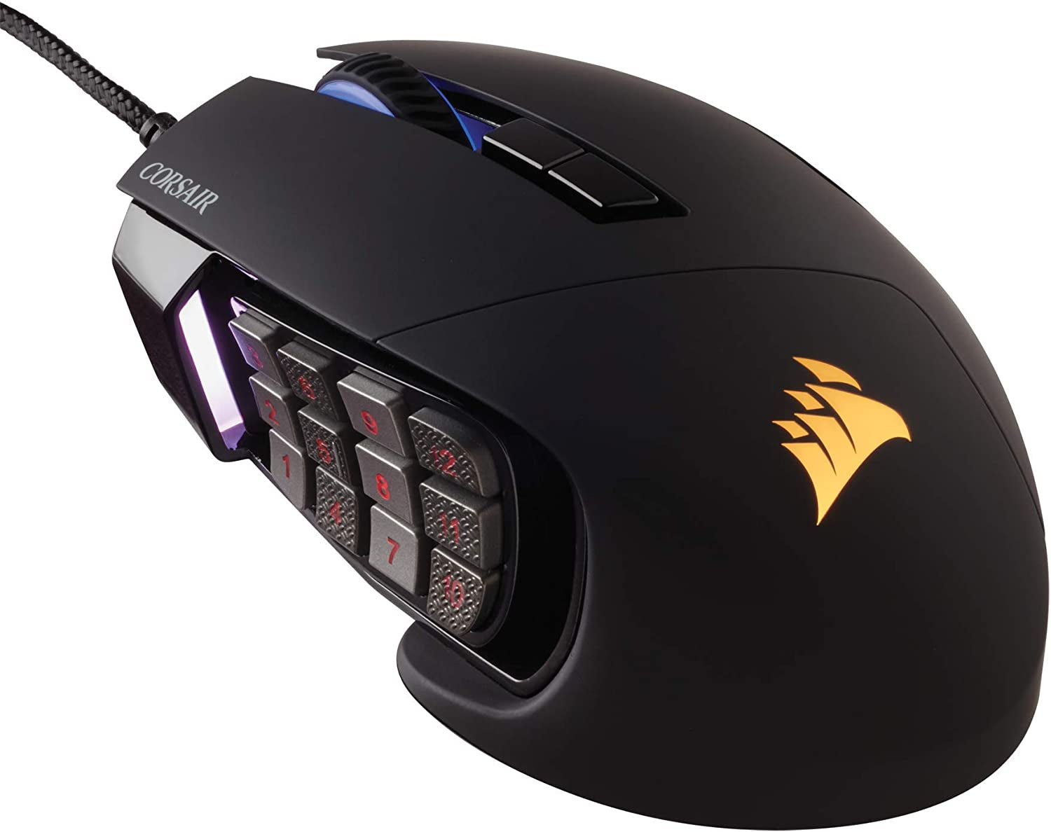 SCIMITAR RGB ELITE Gaming Mouse for MOBA, MMO - 18,000 DPI - 17 Progammable Buttons - Icue Compatible - Black