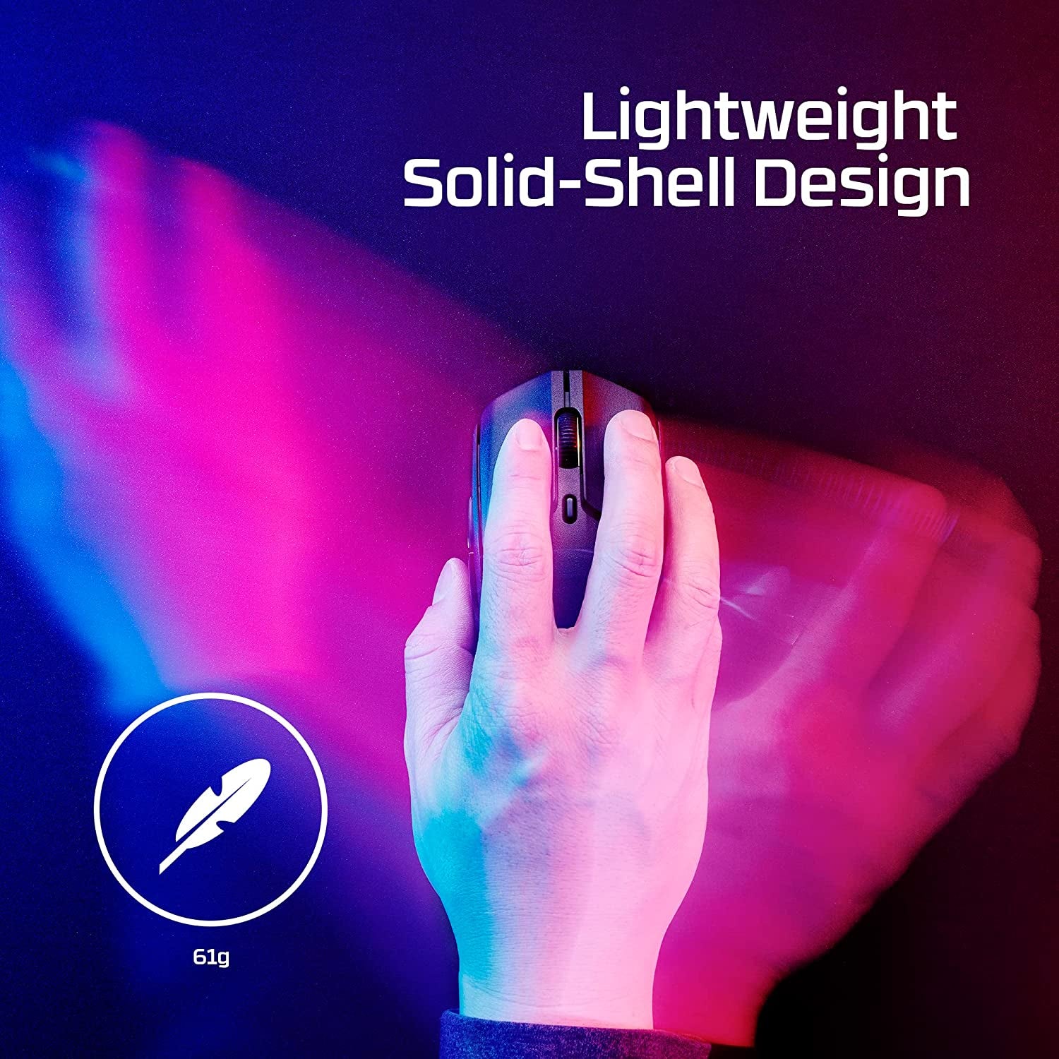 Pulsefire Haste 2 – Wireless Gaming Mouse- Ultra Lightweight, 61G, 100 Hour Battery Life, Dual Wireless Connectivity, Precision Sensor - Black