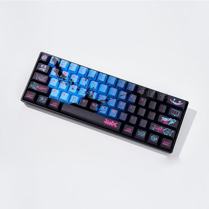 Graffiti Theme Keycap, PBT Keyboard Keycap, Personality Game Esports LOL Battle of the Two Cities Tuya 60 87 98, 135 Keys OEM Height Material