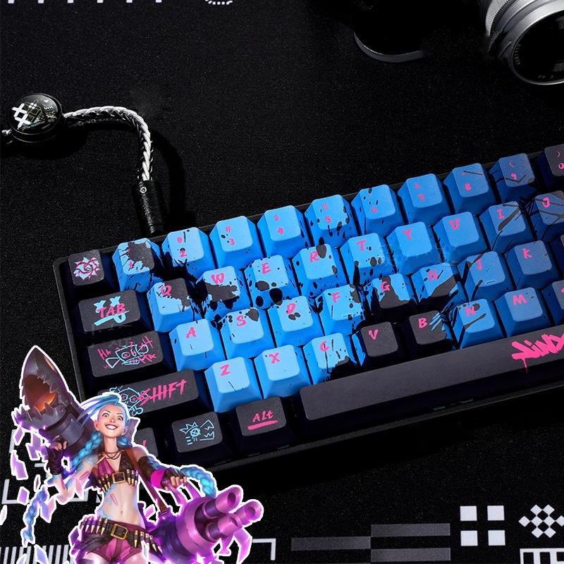 Graffiti Theme Keycap, PBT Keyboard Keycap, Personality Game Esports LOL Battle of the Two Cities Tuya 60 87 98, 135 Keys OEM Height Material