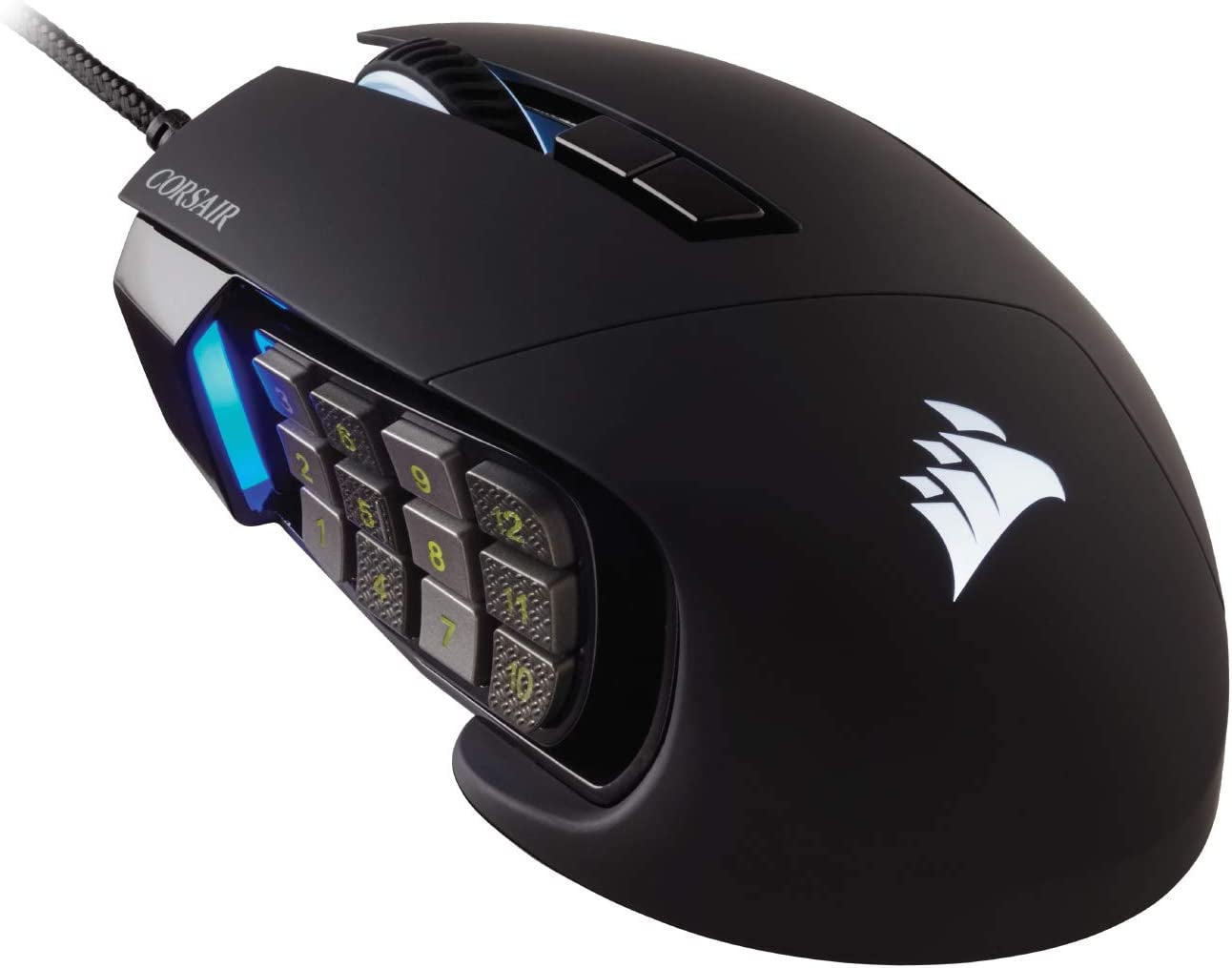 SCIMITAR RGB ELITE Gaming Mouse for MOBA, MMO - 18,000 DPI - 17 Progammable Buttons - Icue Compatible - Black