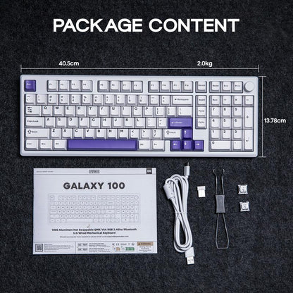 Epomaker Galaxy100 1800 ANSI Layout via Gaming Wireless Keyboard with Knob - Aluminum Gasket Keyboard with Cushioning Materials South-Facing RGB Backlight Hot-Swappable Creamy Keyboards Tri-Mode USB Charging Bluetooth Custom Tiktokshopbacktoschool